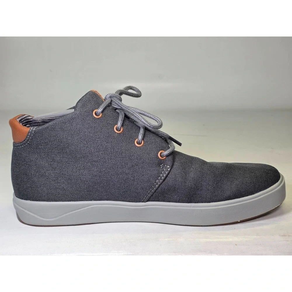 OluKai‎ Nana Hele Wai'apo Men's Chukka Boots Size 9.5 Dark Gray Canvas Mid Shoes
